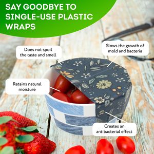 Confezione di involucri per alimenti con stampa floreale biologica 3 involucro per Sandwich riutilizzabile S M taglie lavabile per impasti e panini - Product Image 3