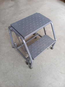 บันไดเหล็กแบบมีล้อสำหรับงานหนัก รับน้ำหนักได้ 204 กก. บันไดแพลตฟอร์มสำหรับเก็บสินค้าในคลังสินค้า พร้อมล้อเลื่อน - Product Image 2