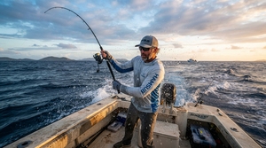 HAMSUB Men's <b>Long</b> <b>Sleeve</b> Fishing Shirt UPF 50 Anti-UV Printed <b>Top</b> <b>Blue</b> Topographic Pattern Pullover - Product Image 4