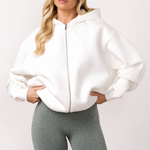 Sudadera con Capucha Extra Grande para Mujer, Estilo Urbano, con Logotipo Personalizado, de Algodón y Felpa, con Bolsillos - Product Image 1