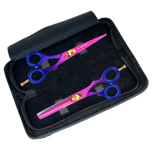 Étui pour ciseaux de coiffure et d'éclaircissement en acier inoxydable, écologique, multicolore, kits de ciseaux professionnels pour barbier, 5,5 pouces - Product Image 1