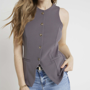 Chaleco Vintage de Algodón Personalizable para Mujer, Chaqueta con Bordado 3D, Ecológica, Casual, Cuello en V, Transpirable, Ropa de Calle - Product Image 6