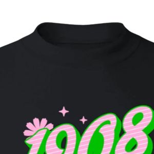 Sudadera Negra 1908 Alpha con Gráficos, Cuello Redondo, Manga Larga, Puños Acanalados, Informal, para Mujer, Top de Felpa, Moda Urbana - Product Image 4