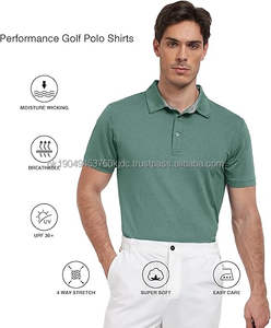 Polos pour hommes Chemises de golf à manches courtes évacuant l'humidité Chemises de golf à col Léger T-shirt décontracté Athlétique - Product Image 2