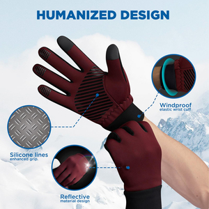 Lightweight Running Gloves Breathable Reflective Design Custom Anti <b>Slip</b> Riding Gloves Touchscreen Capabilities Running Gloves - Product Image 6