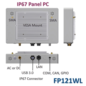 12.1" Fully IP67 Waterproof Industrial Marine Panel PC Touch Screen (PCAP/Resistive) Option: Internal UPS - Product Image 3