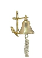 Campana de mano de latón con acabado chapado en oro antiguo, diseño en relieve de forma redonda, calidad Premium para religiosos, nueva