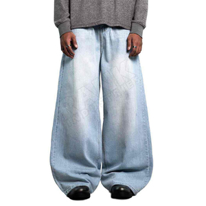 <b>Men</b>’s Fashion Baggy Denim <b>Jeans</b> Loose Fit Oversized Silhouette Wide Leg Casual Streetwear <b>Trousers</b> Premium - Product Image 3