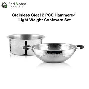 2 PCS Batterie de cuisine légère en acier inoxydable martelé Essentials Kitchen Essentials - Product Image 4