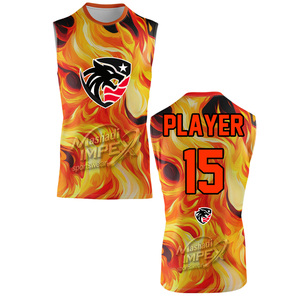 Mashadi IMPEX Ensemble de maillot sublimé avec imprimé flamme, débardeur, short, sac à dos, vêtements de sport unisexe pour adultes - Product Image 3