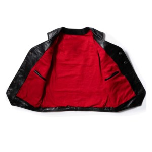 Veste en cuir véritable noire pour homme, col en V, simple boutonnage, coupe ajustée, veste formelle - Product Image 4