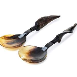 High Quality Water Buffalo Horn Spoons with Handle Handmade Salad Horn Spoon Serving for Home and Hotel for Business Gifts - Product Image 1