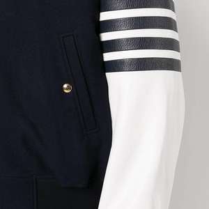 Chaquetas Varsity de Manga Larga, Resistentes al Viento, Acolchadas, con Mangas de Cuero y Tela de Lona para Béisbol, Venta al Por Mayor - Product Image 3