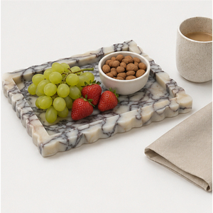 Bandeja de Mármol Calacatta Natural de Lujo al por Mayor, con Borde Festoneado Pulido, Bandeja Decorativa para Baño, al Mejor Precio - Product Image 4
