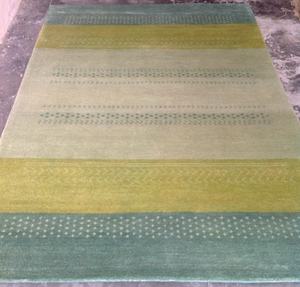 พรมสไตล์ Gabbeh พรมกำมะหยี่ทำจากพรมดีไซน์เรขาคณิตลายขวางหรูหราแบบแอบสแตรกต์กันลื่นทันสมัย - Product Image 2