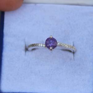 Amethyst <b>Ring</b> <b>925</b> Sterling <b>Silver</b> Genuine Gemstone Handmade Wedding <b>Ring</b> Round Cut Gift For Her Jewelry - Product Image 6