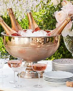 Metallic champagne tub wine presentation bucket upscale <b>bar</b> accessory gold finish beverage cooler premium - Product Image 5