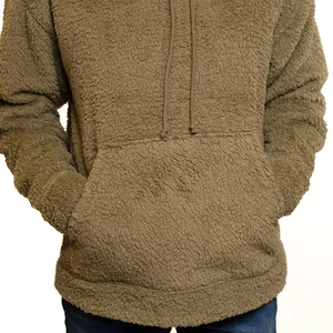 High Quality Customise <b>Sherpa</b> Fleece Men Hoodies Oversized Custom Logo Cotton Fleece Hoodie Men's Hoodies & Sweatshirts - Product Image 4