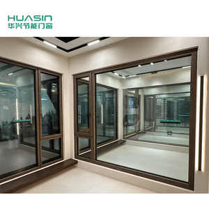 Fenêtre à persiennes en bois recouvert d'aluminium sur mesure, <span class=keywords><strong>profil</strong></span> extérieur rigide à rupture de pont thermique unique, norme canadienne 2025, de l'usine Huasin - Product Image 5