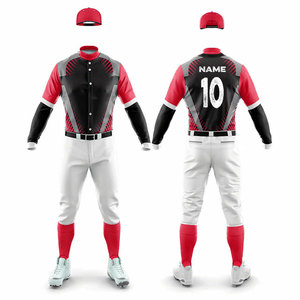 Youth Sizes Plain Sublimated Design Pattern <b>Baseball</b> Uniform Adults Wear Fashion Full Kit Suit Long Sleeve Jersey with Pants - Product Image 1