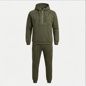 Survêtement à capuche camouflage vert olive pour homme, sweat-shirt à fermeture éclair intégrale avec poches latérales, vêtements de sport décontractés, tenue d'automne - Product Image 1