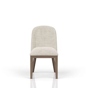 Ensemble de 2 chaises de salle à manger rembourrées en cacao et ivoire, style confortable et abriant - Product Image 1