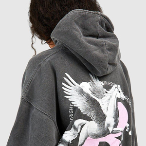 Sweat-shirt polaire à capuche oversize pour femme, couleur unie, épaules tombantes, manches longues, respirant, pour l'automne, longueur longue, en coton - Product Image 6
