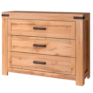 Buffet moderne de luxe rustique en bois massif avec poignées métalliques, meuble de rangement de style ferme moderne pour chambre et salle à manger - Product Image 1