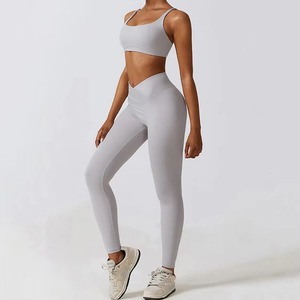 Conjuntos Deportivos de 2 Piezas para Mujer, Diseño a Rayas, Transpirables, Cintura Alta, Levanta Glúteos, para Gimnasio, Fitness, Yoga - Product Image 4