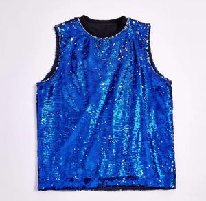 <b>Men's</b> O-Neck Sleeveless <b>Sequined</b> Tank <b>Top</b> Casual Solid Color Knitted Vest - Product Image 2