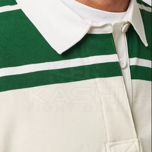 เสื้อรักบี้ผู้ชายผ้าฝ้ายถักคุณภาพพรีเมียม ระบายอากาศได้ดี สวมใส่สบาย ดีไซน์ทันสมัย รับสกรีนโลโก้สำหรับทีมกีฬา แบบเรียบสีพื้น - Product Image 6