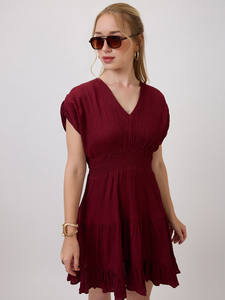 Robe midi moderne pour femme, en georgette, à ourlet évasé, imprimé floral artisanal, coupe ample, style plage, sexy, tendance été, vente en gros - Product Image 4