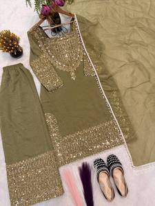 Traje Salwar Kameez Pakistaní con Bordado, Ropa India y Pakistaní para Mujer, Traje Salwar Kameez para Fiesta, Ropa para Bodas Indias - Product Image 5