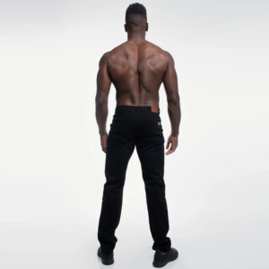Men's <b>Black</b> Straight Fit Cotton <b>Trousers</b> Mid Waist Button Fly Flat Front Casual Summer Lightweight Breathable Pockets - Product Image 4