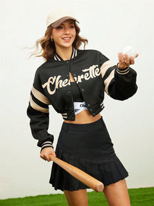 Chaqueta Varsity para Mujer, Chaqueta Bomber Casual, Estilo Urbano, Chaqueta Universitaria, Chaqueta Letterman Personalizada - Product Image 3