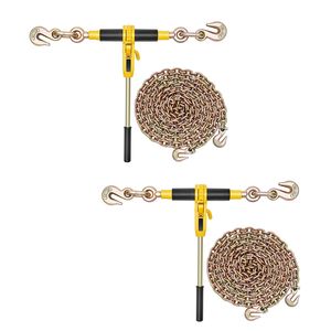 Set di Catene con Cricchetto G80 da 8000 Libbre di Carico Utile, Catene 5/16 X 10 ft per Stoccaggio e Trasporto all'Aperto - Product Image 1