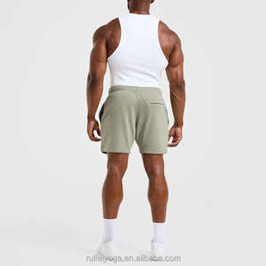 Pantalones cortos deportivos de algodón de rizo francés con logotipo personalizado para hombre, pantalones cortos deportivos para correr, gimnasio, ropa deportiva con tela de malla, estilo Golf - Product Image 4