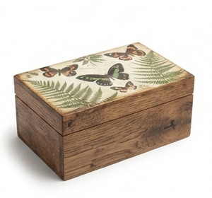 Printed Wooden <b>Tissue</b> Box Desktop <b>Paper</b> Towel Holder Handmade Plant Rectangle Home Office Customised Size Shape Great Box - Product Image 1