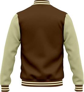 Men's Brown Varsity <b>Jacket</b> With White Sleeves Embroidered G Logo Preppy Style Autumn Wear - Product Image 2