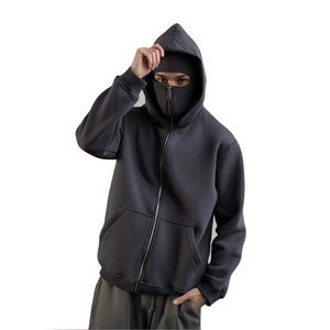 Plain Dyed Sportswear Clothing Zipper Up Full Face Cover Mask Balaclava Hoodie Reasonable Price Zip Up Balaclavas Hoodies - Product Image 3