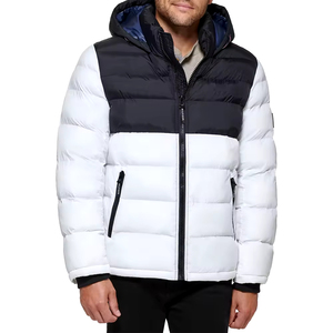 Custom Men's Hooded Puffer <b>Jacket</b> Thick Quilted Hooded Collar Coat Embroidered Logo Winter <b>Warm</b> High Street Style Zipper Closure - Product Image 2