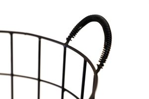 Metal Wire Eco-friendly Modern Laundry <b>Basket</b> Handles Tall Clothes Organizer Bin Powder Coated Black White Large Mesh Storage - Product Image 3