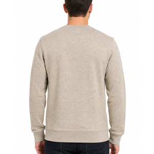 Sweat-shirt à col rond personnalisé pour homme en molleton couleur beige clair, ton neutre - Product Image 2
