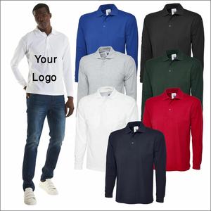 Vente en gros 100% coton polo tendance à manches longues pour hommes Logo personnalisé Tissu tricoté Prix bon marché pour Bangladesh - Product Image 1