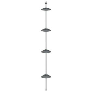 Scaffale da doccia ad angolo telescopico in alluminio argento a 4 livelli soluzione per la conservazione del bagno - Product Image 3