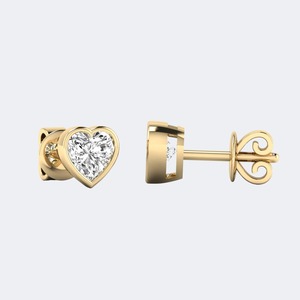 Pendientes de Diamantes Cultivados en Laboratorio de 1.00 CTW, Corte Brillante en Forma de Corazón, para Mujer, Oro de 9K, 14K, 18K, Color E F, VS VVS, Joyería Fina de Lujo - Product Image 1