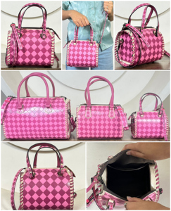Sacs de voyage mini Speedy tendance pour femmes, motif damier, sac à main bandoulière, sac de nuit avec sangle réglable - Product Image 3