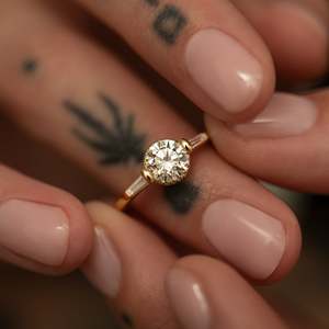 Women's Round Diamond Engagement Ring 14k solid Gold Bezel Setting Classic Style Fine Jewelry - Product Image 3