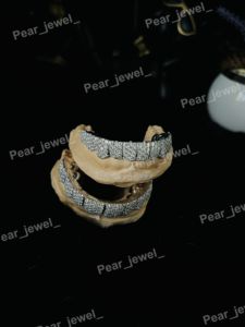Ensemble de Grillz personnalisés en Moissanite VVS, en Argent Sterling 925, entièrement sertis, style Hip Hop, pour hommes - Product Image 3