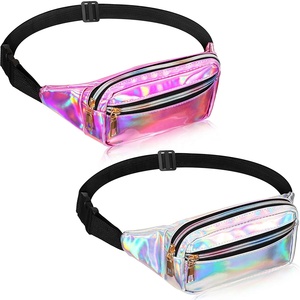 Ladies Fanny Pack Shiny Holographic Waist Bags Waterproof for Women Girls Festival Party Travel Hiking Outdoor Activities - Product Image 1